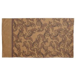 Housse D'oreillers Tourbières à feuilles Renaissance italienne (rouil