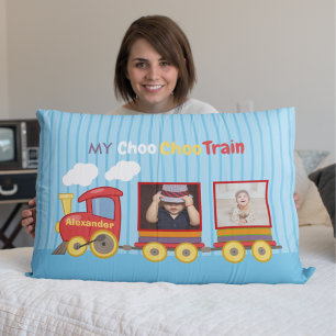 Housse D'oreillers Train Jouet Toddler Boys Birthday Blue