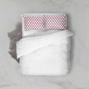Housse D'oreillers Trellis blanc et rouge, treillis, Quatrefoil