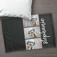 Trendy 3 Photos noir blanc nom de script moderne