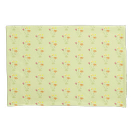 Housse D'oreillers Trois fleurs au soleil - motif transparent.