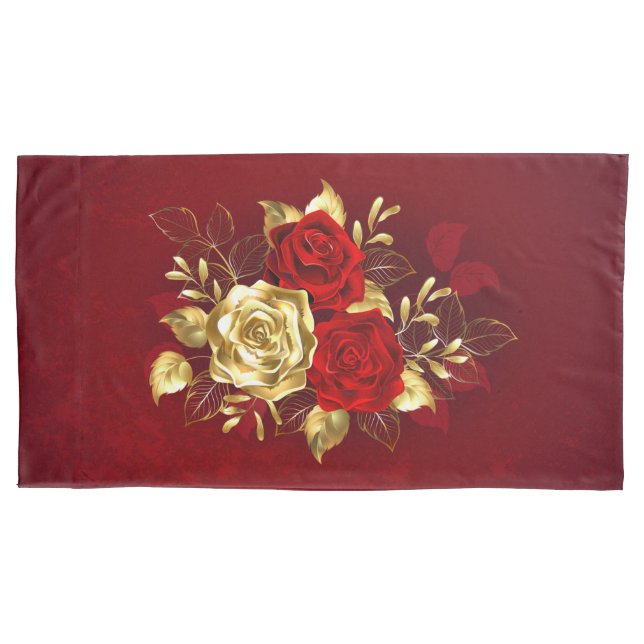Housse D'oreillers Trois Roses de bijoux (devant-gauche)