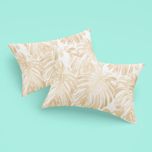 Housse D'oreillers Tropical Light Cream Yellow Monstera Jungle Feuill