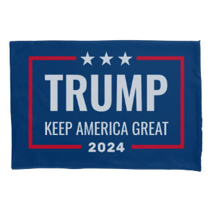 Housse D'oreillers Trump 2024 Gardez l'Amérique grande - bleu rouge