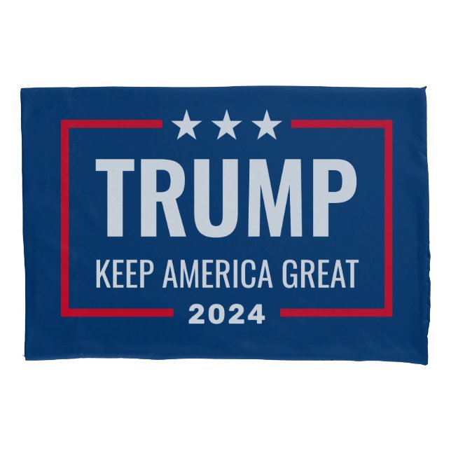 Housse D'oreillers Trump 2024 Gardez l'Amérique grande - bleu rouge (devant)