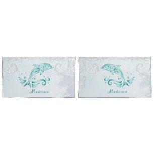 Housse D'oreillers Turquoise Dolphin Personnalisé Coussin Coque