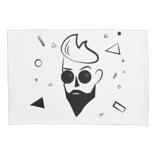 Housse D'oreillers Type sauvage - homme esquissé dans le noir, le