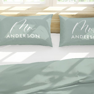 Housse D'oreillers Typographie moderne élégant script m cadeau coussi