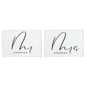 Housse D'oreillers Typographie moderne élégant script m mrs cadeau