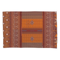 un motif de point de croix en orange et marron