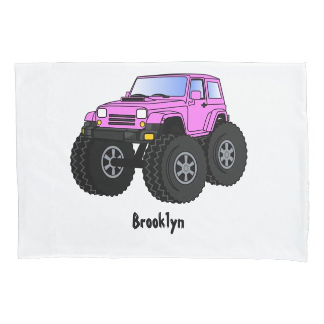 Housse D'oreillers Un Pink Monster Cartoon (devant)