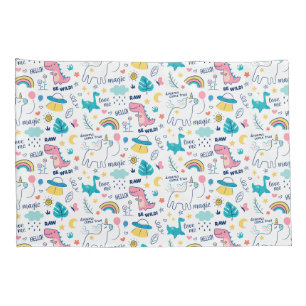 Housse D'oreillers Unicorn Et Motif Dinosaure