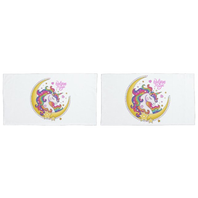 Housse D'oreillers Unicorn Magic Pillowcases (devant-Set)