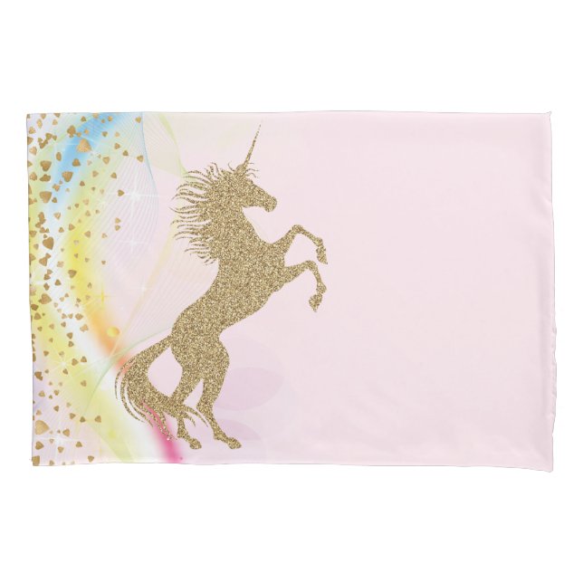 Housse D'oreillers Unicorne Arc-en-ciel (devant)
