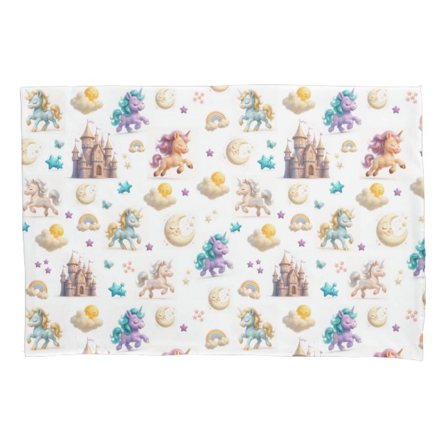 Housse D'oreillers Unicorns & Fairytale Castle - Fantasy Design (devant)
