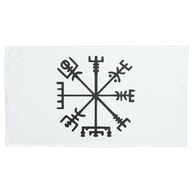 Housse D'oreillers Vegvísir (Viking Compass) (devant-gauche)