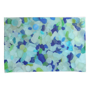 Housse D'oreillers Verre de mer, vert d'aqua de bleu de cobalt de