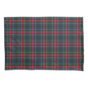 Housse D'oreillers Vert et rouge de plaid de tartan