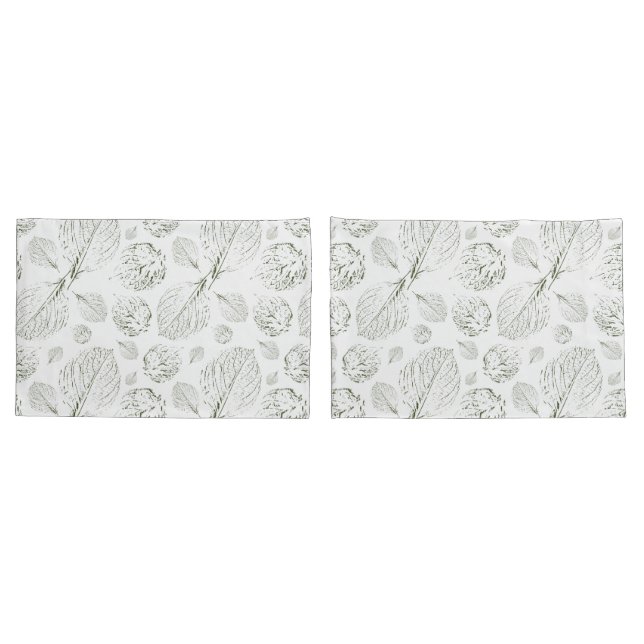 Housse D'oreillers Vert Simple texturé feuille motif moderne (Dos-Set)