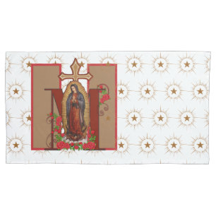 Housse D'oreillers Vierge catholique Marie Marian Roses Guadalupe