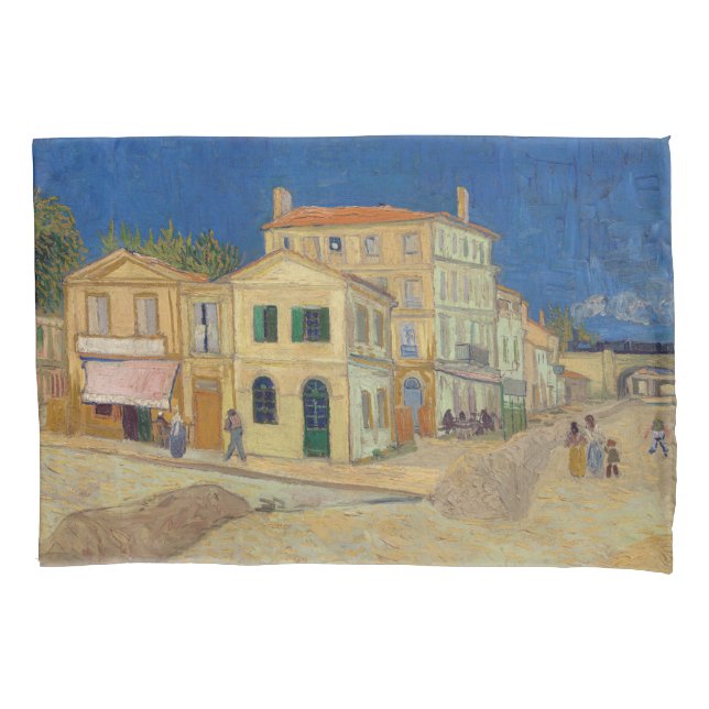 Housse D'oreillers Vincent van Gogh - Maison Jaune / Rue (devant)