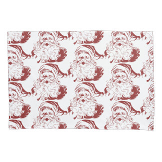 Housse D'oreillers Vintage Christmas, Retro Jolly Santa Claus in Red