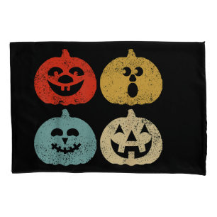 Housse D'oreillers Vintage Halloween Citrouille Funny Retro Cadeau