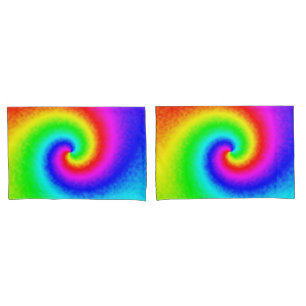 Housse D'oreillers Vintage Hippie Boho Tie Dye Psychedelic Twirl