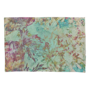 Housse D'oreillers Vintage Nature Poppy Tulip Floral Jardin Abstrait