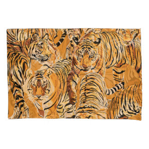 Housse D'oreillers Vintage Tiger Safari Motif de la faune