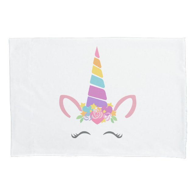 Housse D'oreillers Visage mignon de licorne (devant)