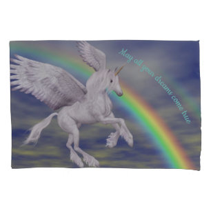 Housse D'oreillers Voler Unicorne sur Rainbow Dreams Imaginaire Horse