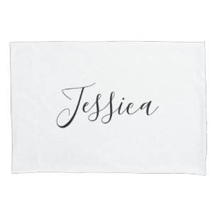 Housse D'oreillers Votre nom   Script élégant