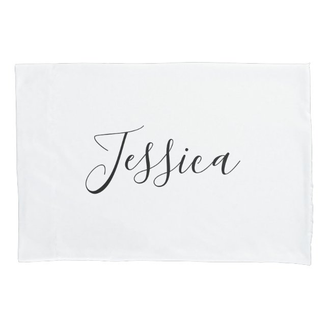 Housse D'oreillers Votre nom | Script élégant (devant)