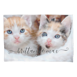Housse D'oreillers Votre Photo de Famille de Chatons Mignons