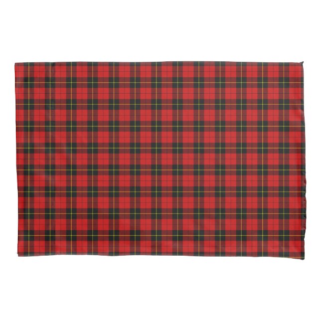 Housse D'oreillers Wallace tartan rouge noir plaid (devant-gauche)