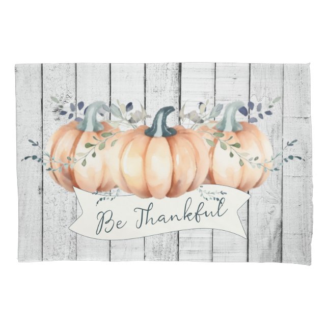 Housse D'oreillers Watercolor Rustic Pumpkins (devant)