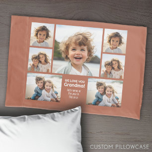 Housse D'oreillers We Love Grandma - Collage photo avec 7 photos