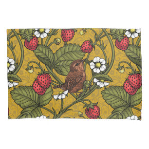Housse D'oreillers Wens et fraises sur mustrard