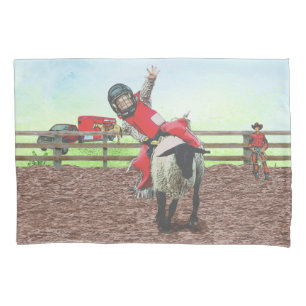Housse D'oreillers Western Rodeo Cowboy Cowgirl Mutton Buston