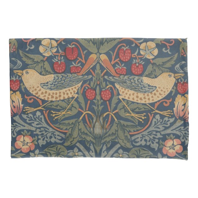 Housse D'oreillers William Morris Fraise Voleurs Oiseaux (devant)