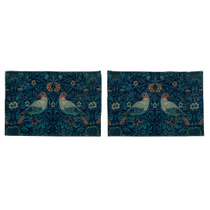 Housse D'oreillers William Morris Vintage Floral Birds