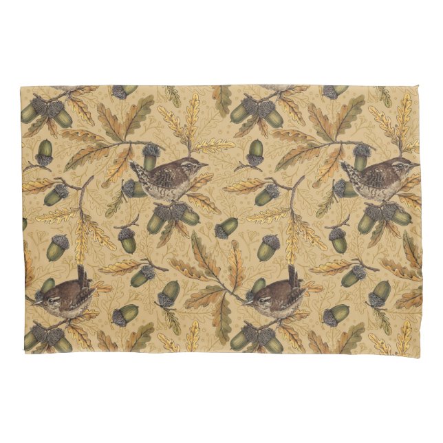 Housse D'oreillers Wrens et glands sur le miel (devant-gauche)