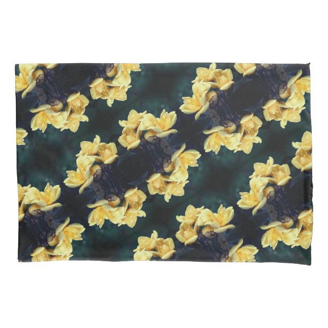 Housse D'oreillers Yellow Rose Trio Motif Abstrait (devant)