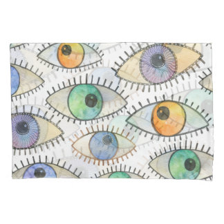 Housse D'oreillers Yeux humains : aquarelle ouverte du regard