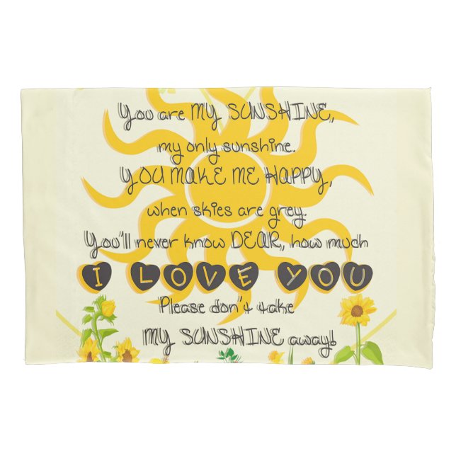 Housse D'oreillers You Are My Sunshine (devant)