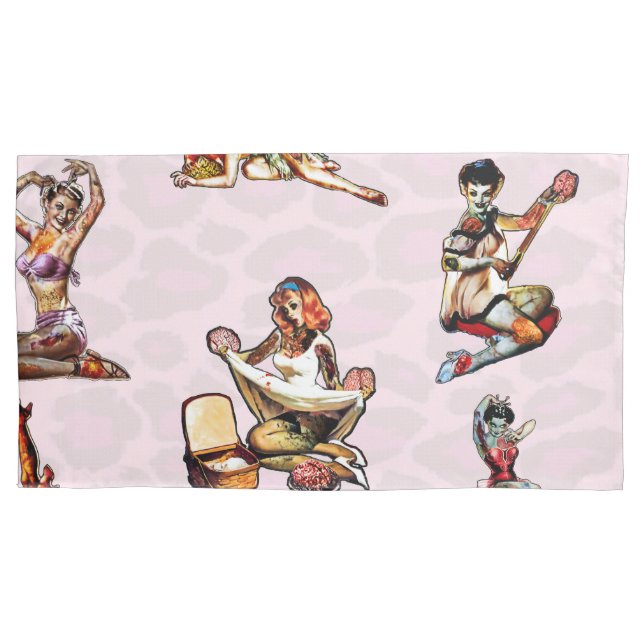 Housse D'oreillers Zombie Pin Ups (devant)