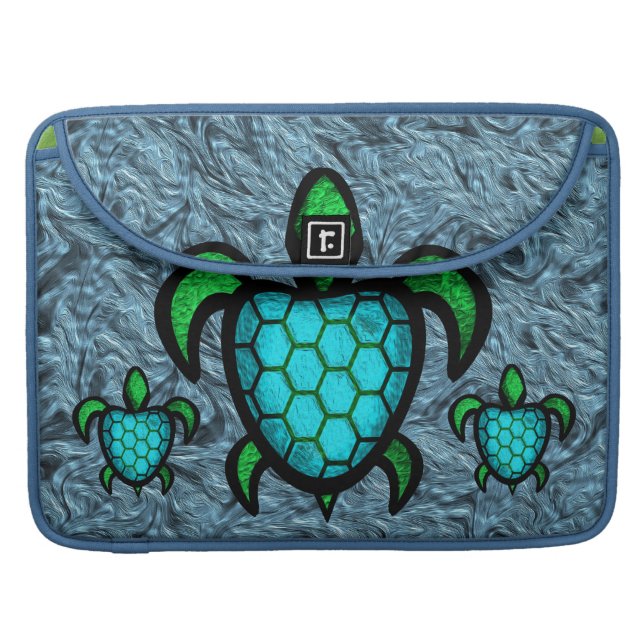Housse Pour Macbook Douille bleue d'aileron de MacBook Pro de tortue (Devant fermé)