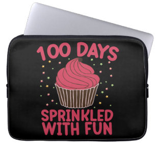 Housse Pour Ordinateur Portable 100 Jours Parsemés De Fun Cupcake Écolière