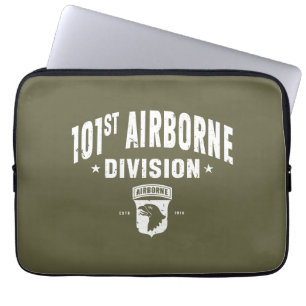 Housse Pour Ordinateur Portable 101e division aéroportée Fatigue Green en détresse
